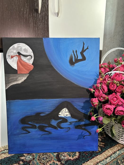 Картина ручной работы, “Падения с высоты своих иллюзий”.