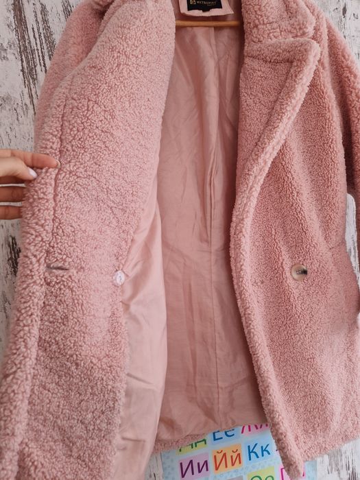 Дамско розово палто Teddy bear/букле