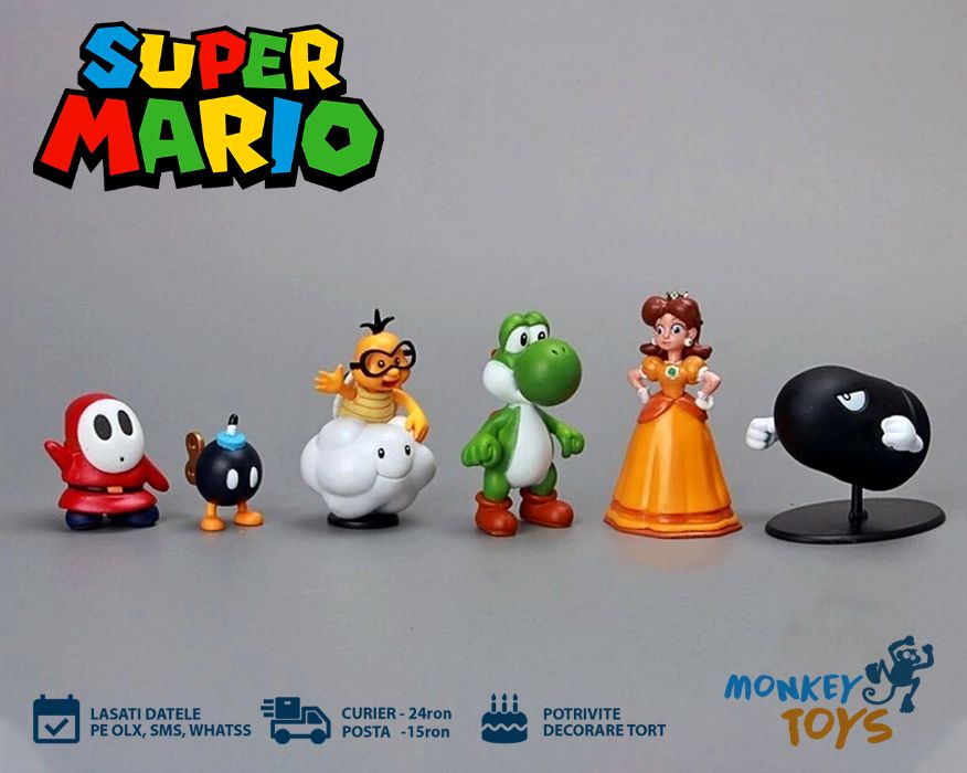 Set 18 Jucarii / Figurine colectia Mario, Luigi, Peach & prietenii