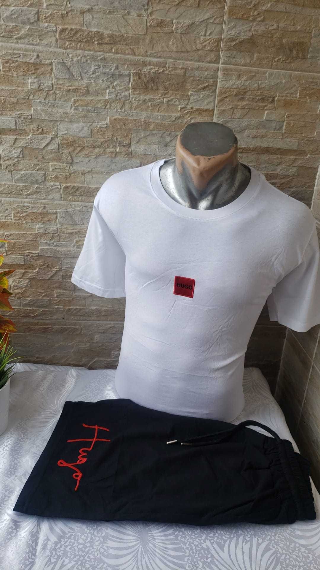 Compleu Hugo Boss Tricou si Pantaloni Scurti Logo Brodat Rezistent