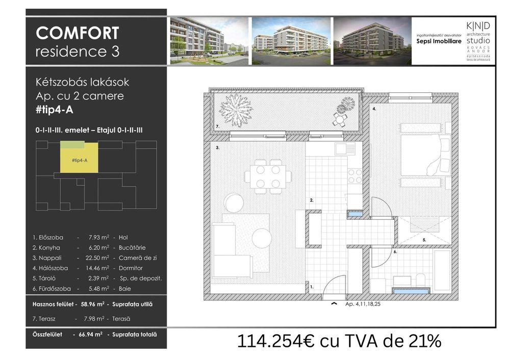 Apartament nou cu 2 camere in COMFORT RESIDENCE 3