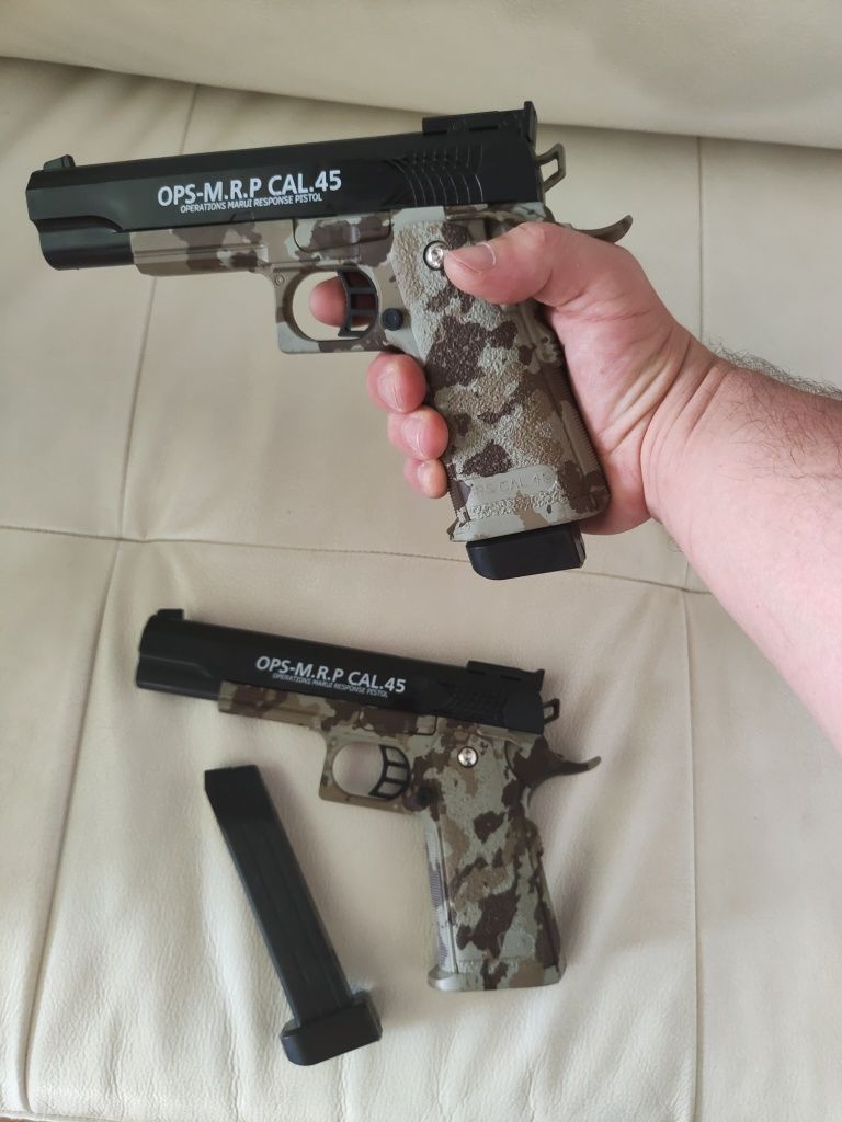 Pistol cu bile Airsoft Otel și aluminiu + bile Abs plastic 500buc
