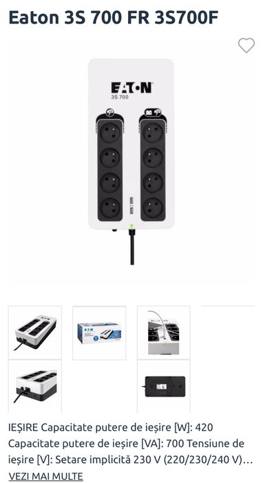 Ups Eaton 3s, 700Va 420W, sigilat, transport inclus