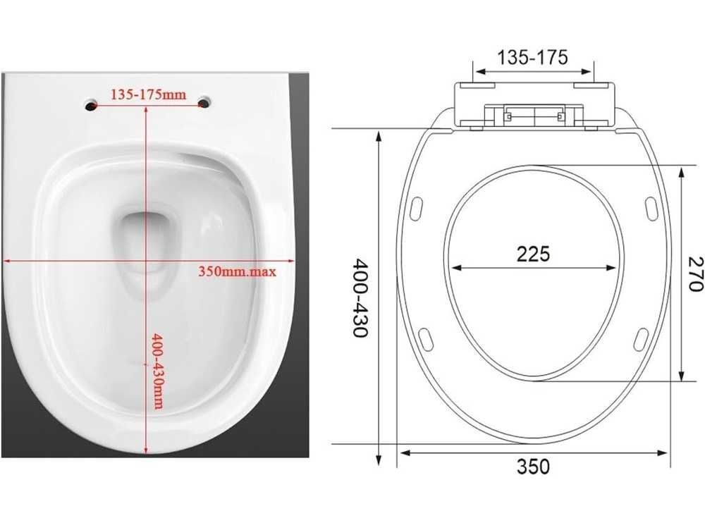 Capac alb pentru toaleta in forma de O inchidere silentioasa WTS-07B