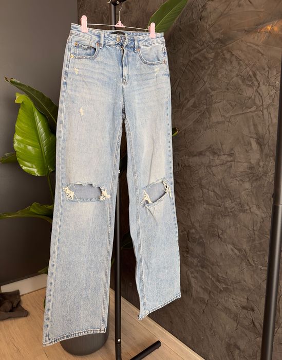 Дънки с висока талия Stradivarius Дънки с широк крачол Страдивариус