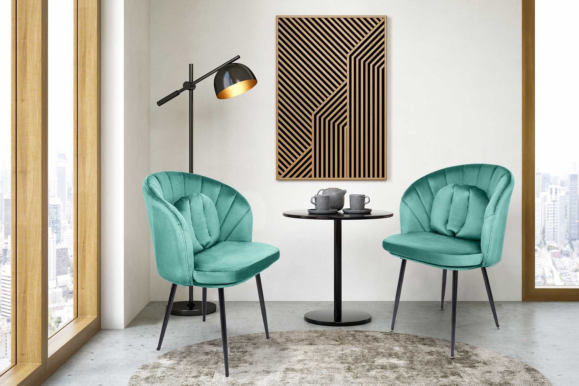 RESIGILAT Set 2 Scaune tip Fotoliu Dining/Bucatarie Dr.Home - Verde