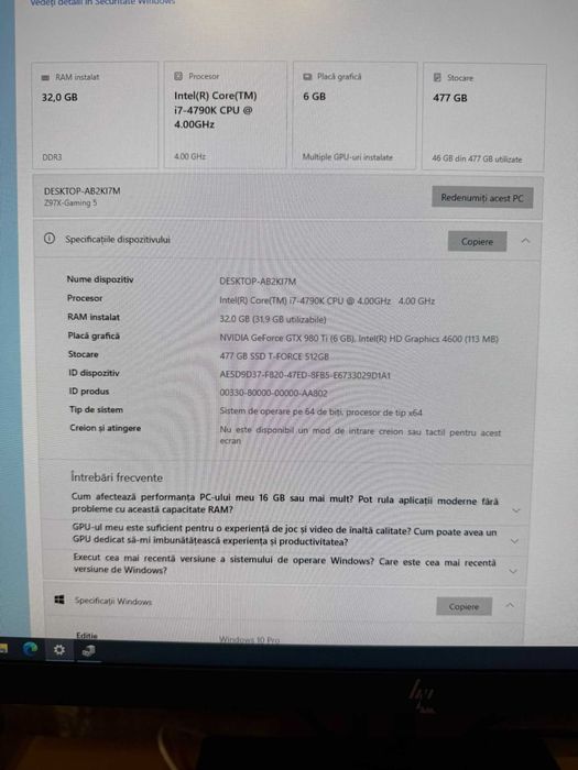 PC Intel Core i7-4790K 32GB RAM GTX 980 TI + Monitor