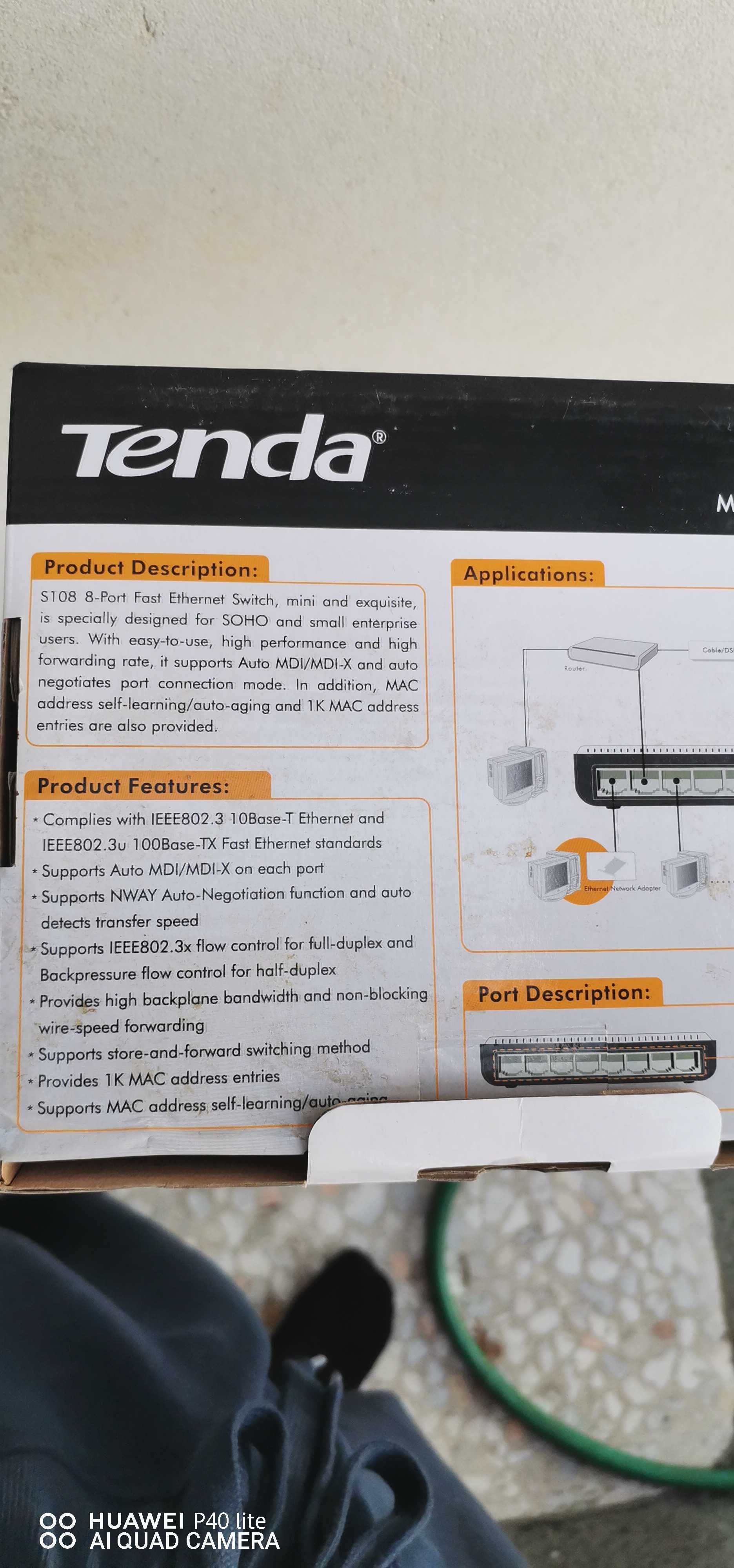 Етернет суич TENDA, разпределител на Интернет