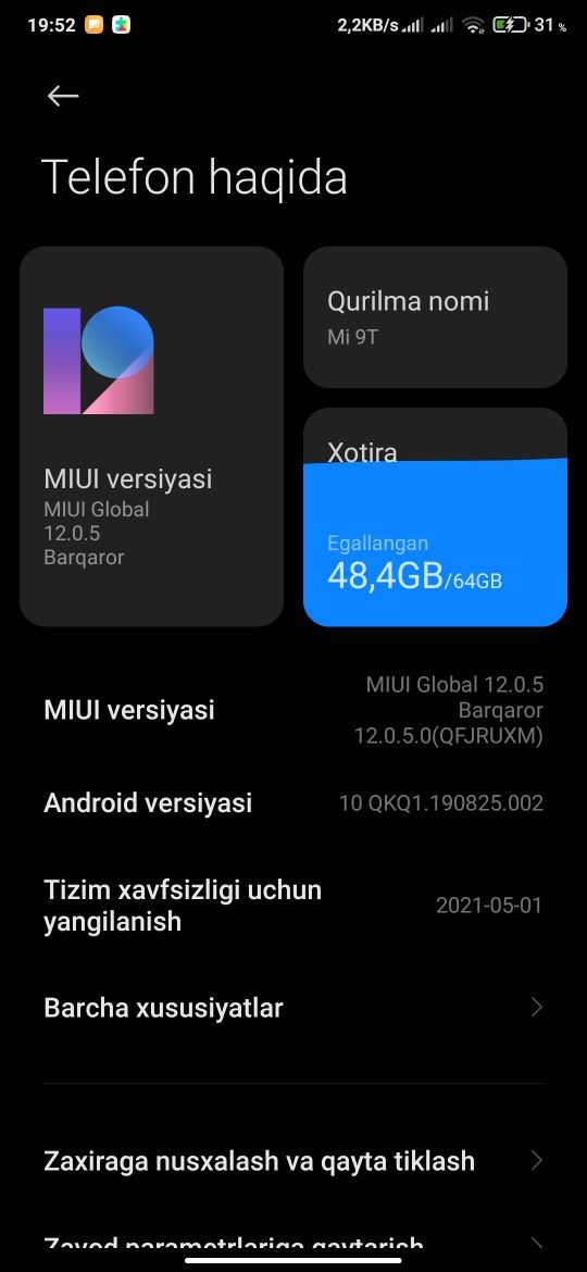 Xiaomi 9T sotiladi