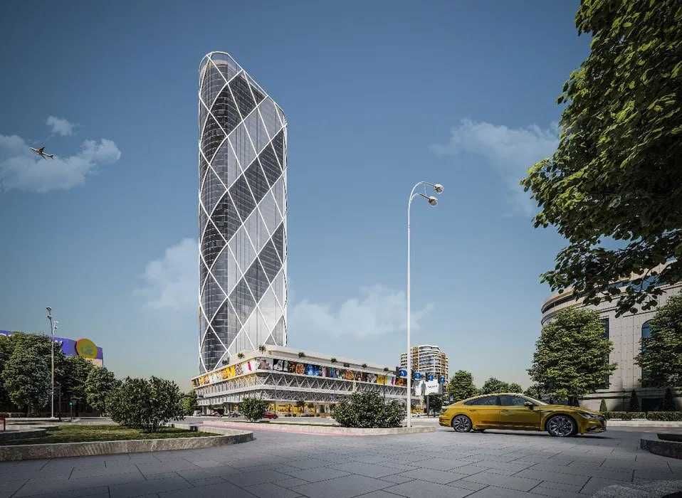 Piramit Tower Центр премиум ; ул. Бобура и Нукус, вид на мост Мукумий
