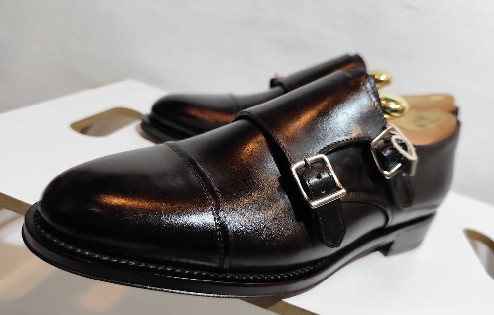 Pantofi monk de lux 40 40.5 41 lucrati manual Arbiter NOI piele natura