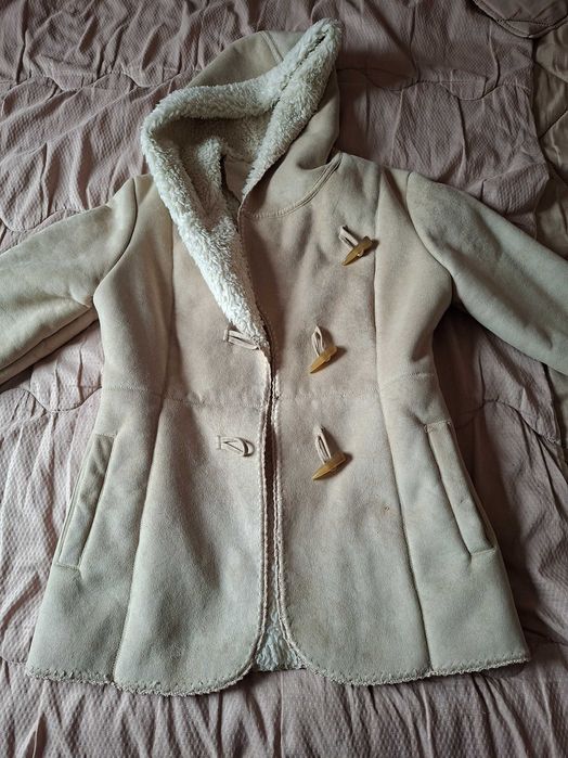 Дамско пухкаво палто от Еко кожа!