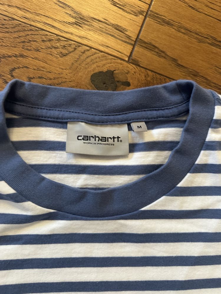 Carhartt  бяла тениска с сини райета