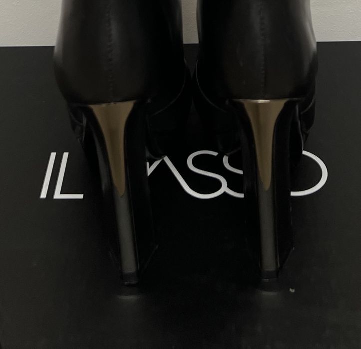 Cizme lungi din piele , Il Passo, negre , 36