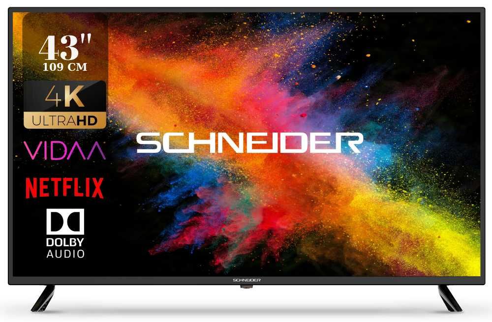 Televizor Smart SCHNEIDER Ultra HD 4K de 109 cm, Sistem VIDAA