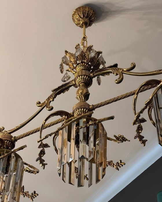 candelabru bronz masiv- cristal