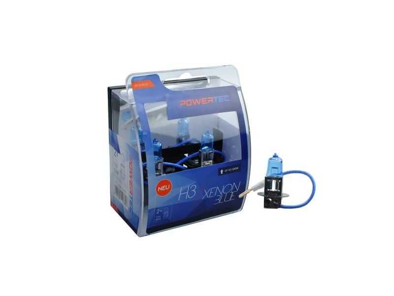 Set bec halogen Powertec Xenon Blue H3 H8 H7 HIR2 (9012) – 55W