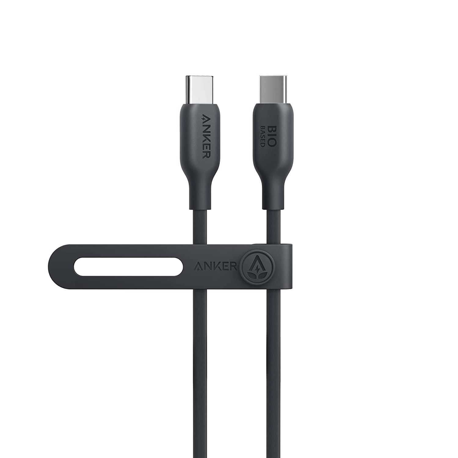 Anker 543 Eco Bio USB-C към USB-C кабел, 100W, 0.9м, бял/черен цвят