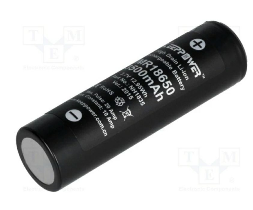 Acumul: Li-Ion; MR18650; 3,7V; 3500mAh; Ø18,5x66,5mm; 10A