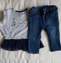 Nr 68-74, set blugi + bluzita, H&M