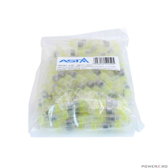 Set 100 tuburi termocontractabile, inel staniu 6 mm, Asta