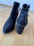 Botine negre din piele întoarsă, elegante