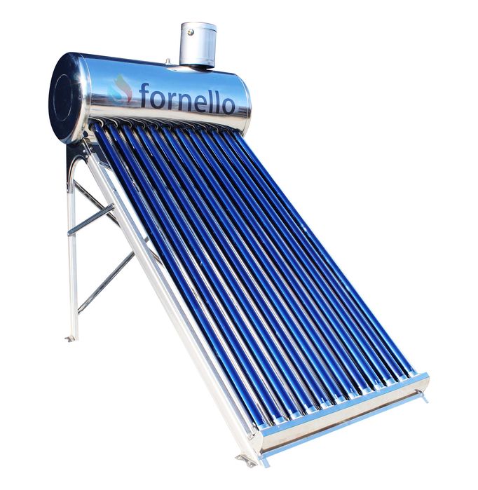Set panou solar nepresurizat Fornello, rezervor inox 100 litri, 12 tub