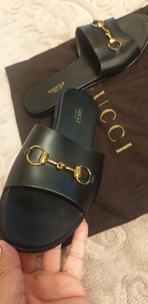 Papuci Gucci piele naturala 100%, originali, noi, 39