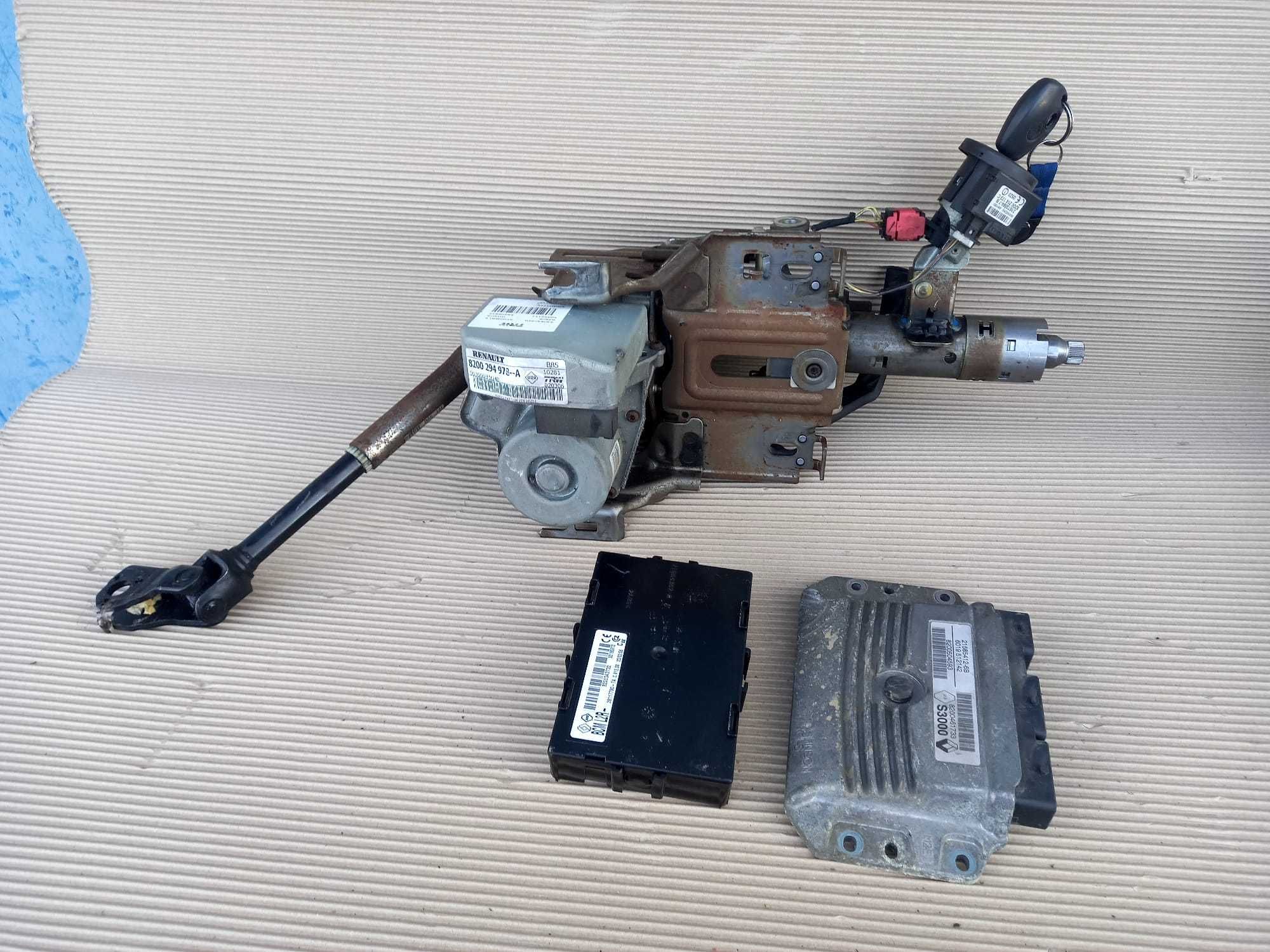 Renault Clio 3, kit pornire complet cu ECU si coloana electrica volan