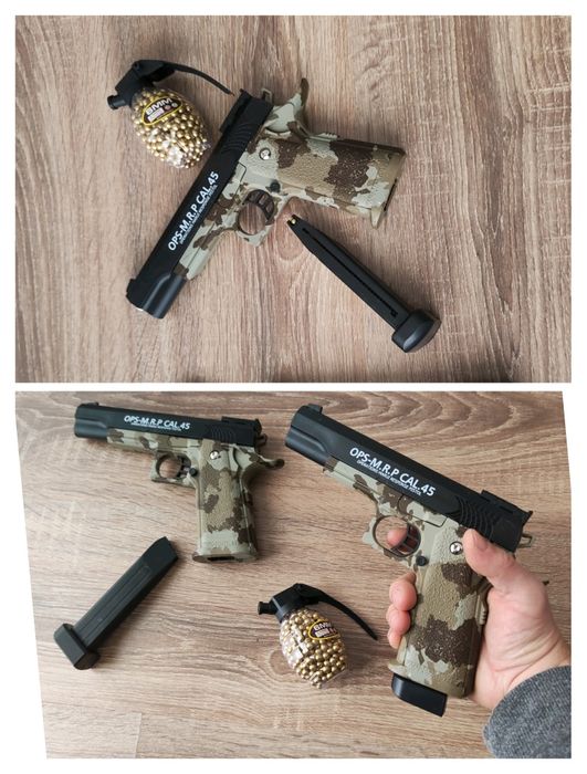 Pistol cu bile din plastic , Airsoft pe Arc Spring+ 500 bile
