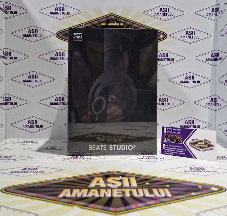 Casti Beats Studio 3 Active Noise Cancelling Matte Black, Sigilate
