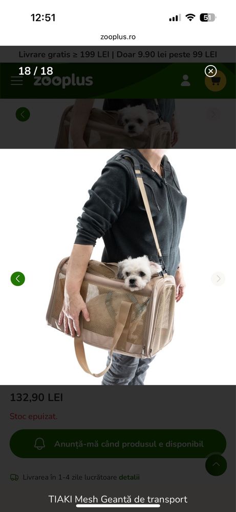 Geanta de transport animale L 46 x l 28 x î 28 cm