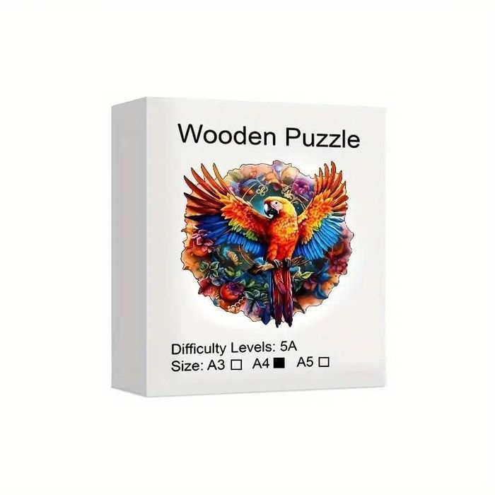 Дървен пъзел "Тропически папагал"