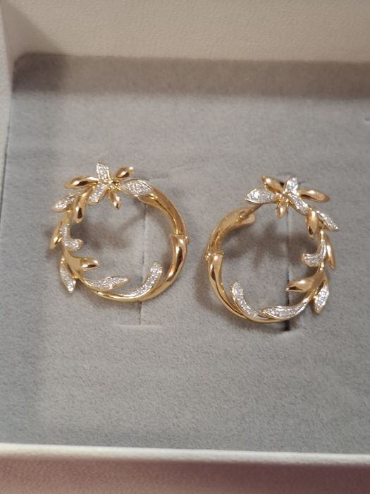 Cercei aur 14k diamante