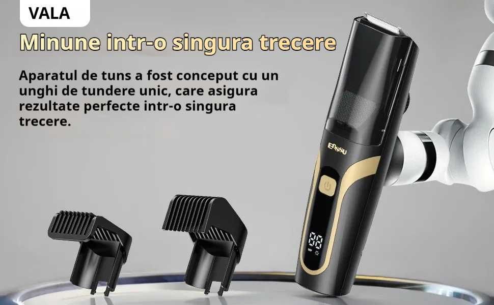 Aparat tuns barba si par cu vacuum umed si uscat, VALA® VS500BK