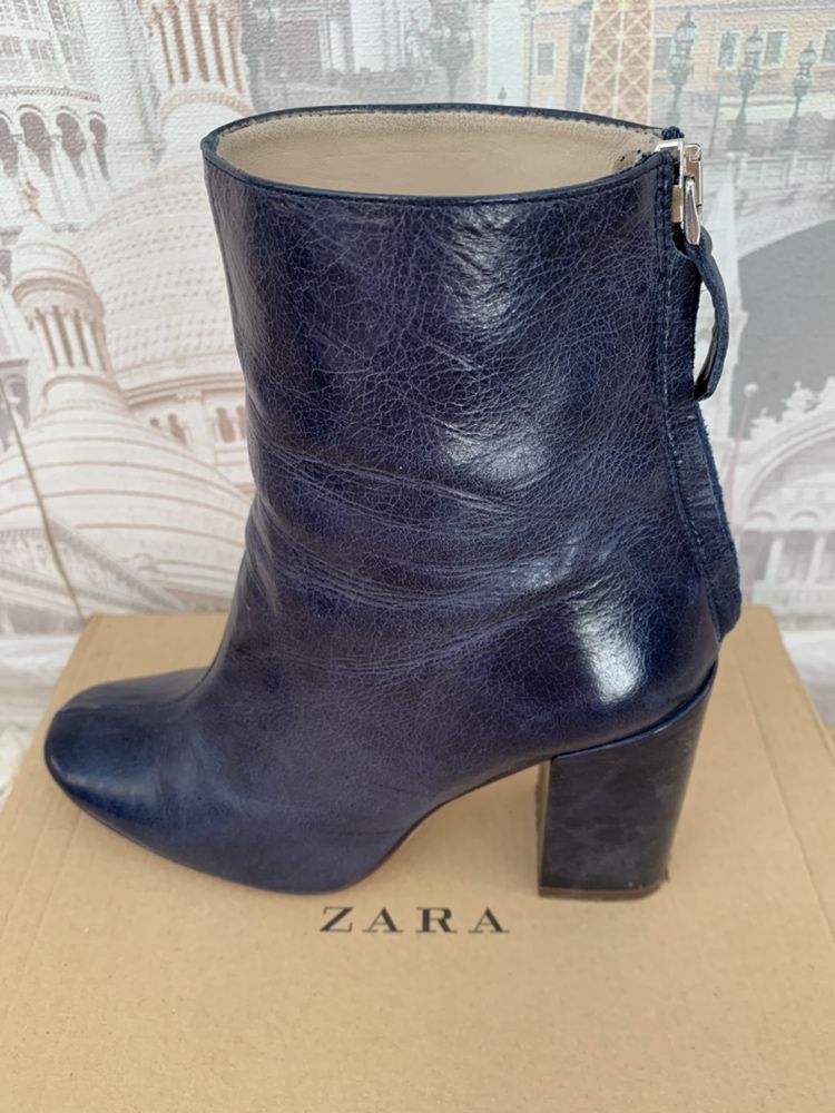 Кожанные ботинки zara 37 размер.