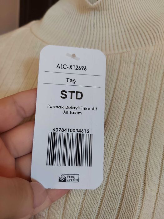 Compleu tricotat crem nou Trend Alaçati