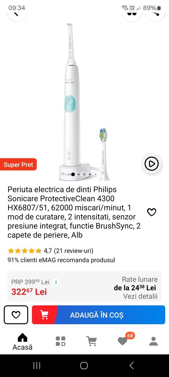 Periuta dinți electrica Philips Sonicare  Clean