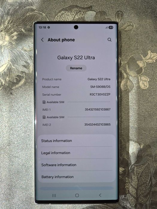 Samsung Galaxy S22 Ultra 256GB – Бял | Като нов!