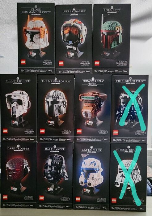 Colectie casti / helmets LEGO  Star Wars originale