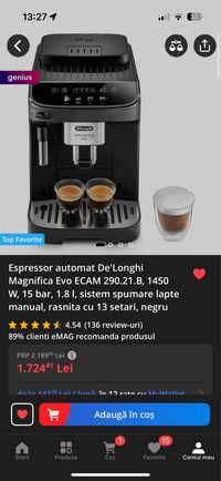 Espressor automat De'Longhi Magnifica Evo ECAM