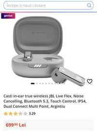 JBL Live Flex, Noise Cancelling, OCAZIE sigilate, transport inclus