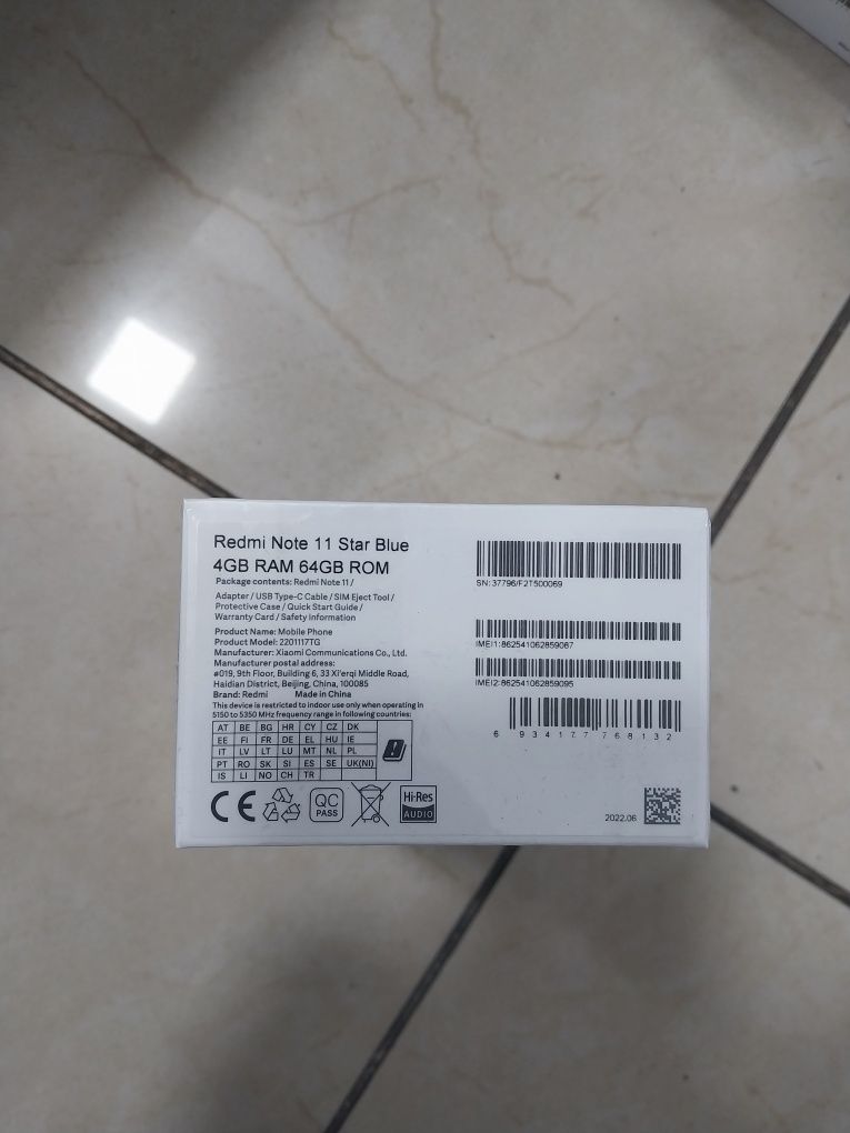 Продаётся Xiaomi Redmi Note 11 4/64GBСиний, Голубой