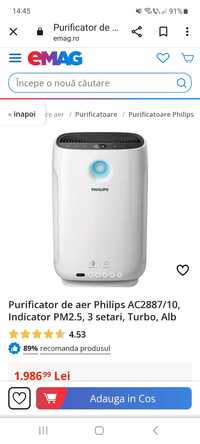 Purificator de aer pentru camere mari
Număr model
AC2887/10