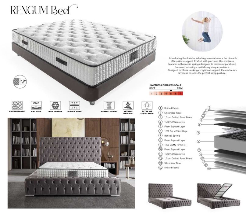 Тапицирана спалня Regnum Bed - Strong Grey