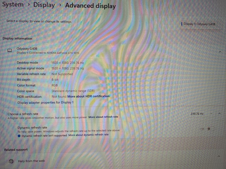 Samsung Odyssey G4 27” 240 HZ nVidia G-SYNC