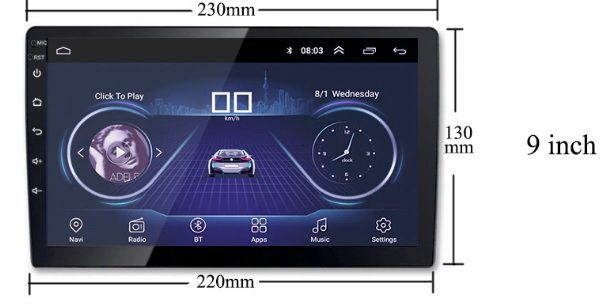 Tableta Casetofon 9" Dvd Auto 1 Din Navigatie Universala fara Android