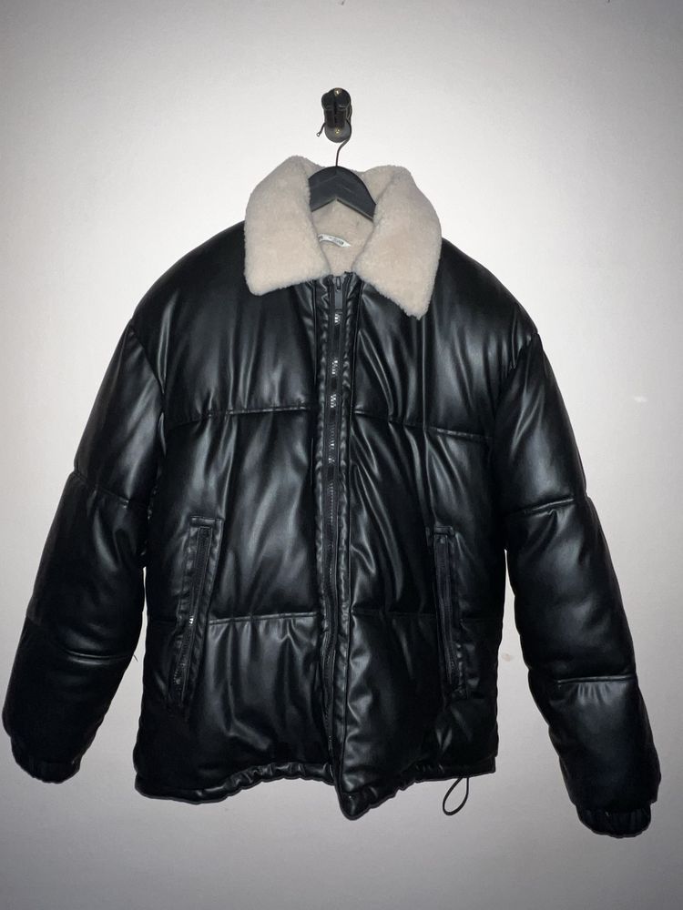 ZARA jachetă blană, black, L size