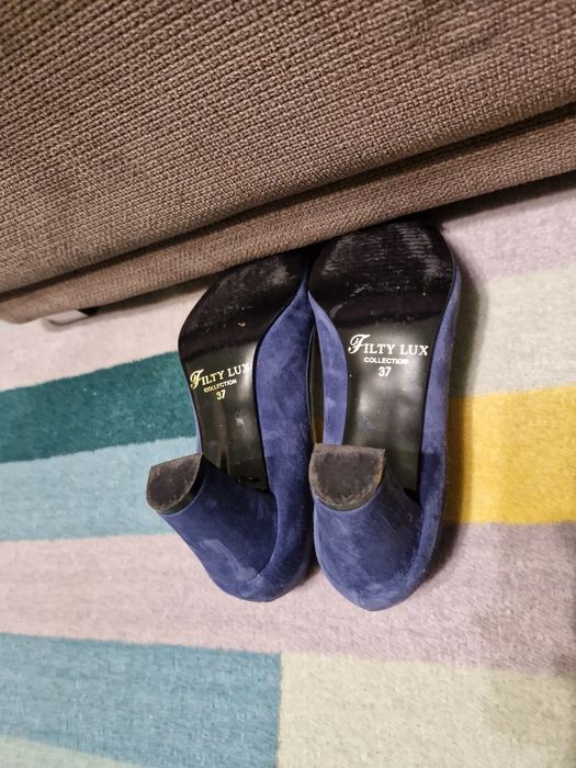 Pantofi dama, piele intoarsa, bleumarin, marime 37