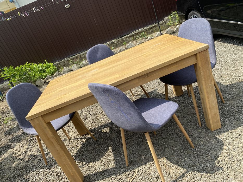 Masa din lemn 140x85 cu scaune